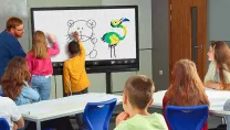 Group of children in classroom with display-Audio Visual-Lifestyle-Banner