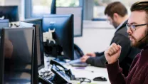 Man providing remote IT Support