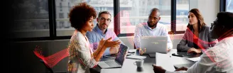 People at desk tech