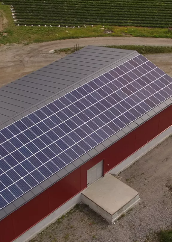 farm shed with solar panels