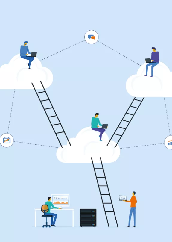 banner die de cloud en connectiviteit representeert